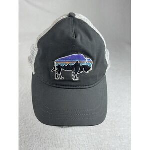 Patagonia Forge Gray Roy Fitz Bison Lopro Mesh Trucker Hat Cap Adjustable Strap